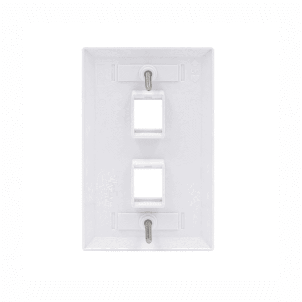 Faceplate 2 Puertos Keystone RJ45 Blanco - Imagen 2