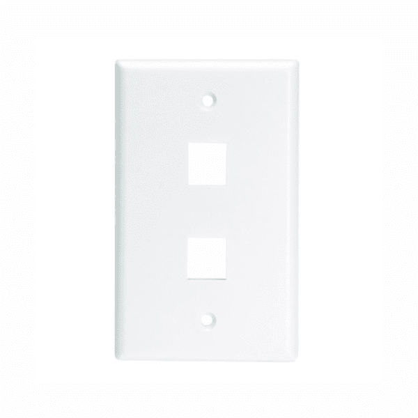 Faceplate 2 Puertos Keystone RJ45 Blanco