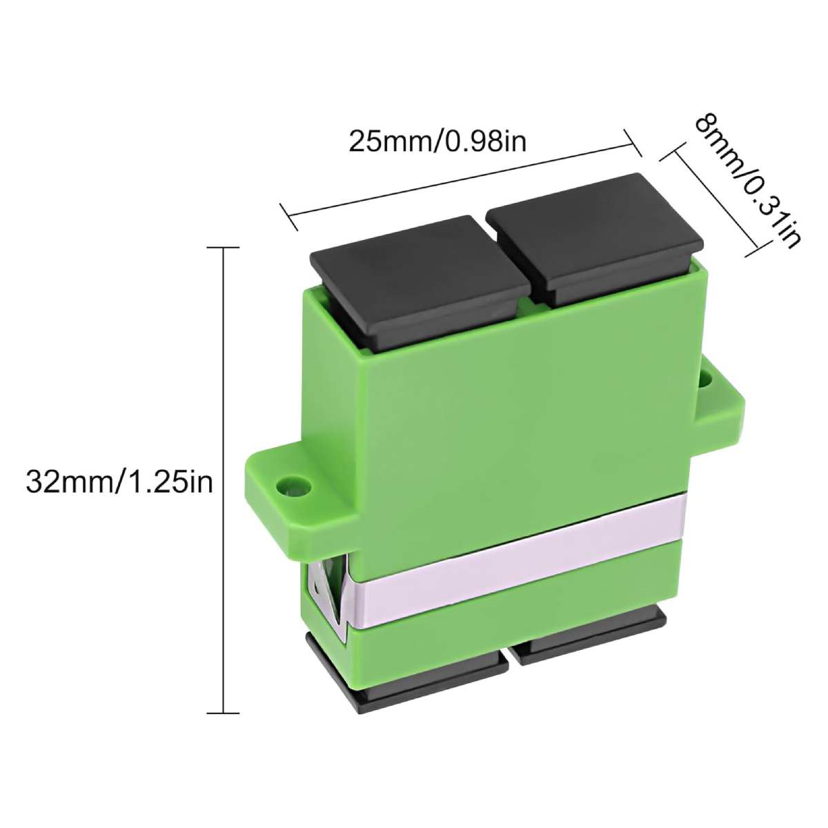 Copla Adaptador Fibra Óptica SM Dúplex SC APC - Imagen 2